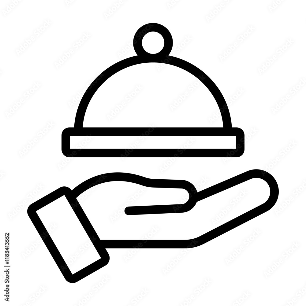 Fototapeta premium Serving Tray Vector Line Icon Design