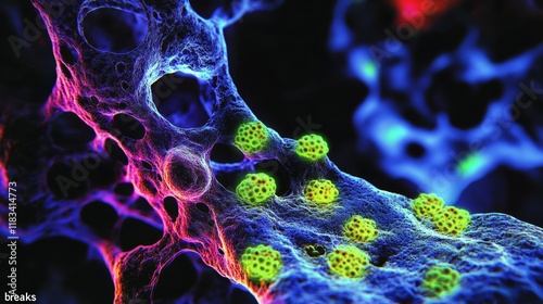 Microscopic world of cellular viruses photo