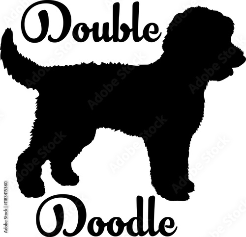 Double Doodle.svg dog silhouette, dog, dog breeds, logo, vector, love me love my dog, silhouette, i love my dog, animal, illustration, icon, sign, design, black, symbol, pet, love

