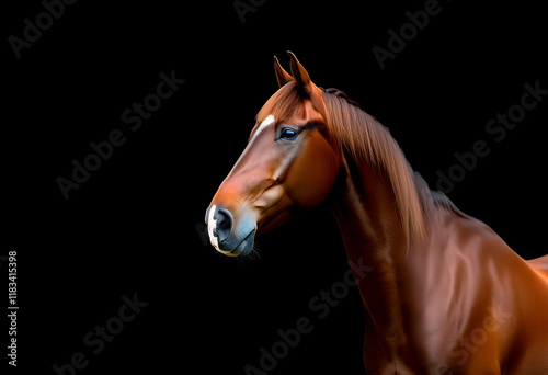 portrait bay black background horse fast equestrian breed closeup bit warm fun mammal brown pedigree equine gelding summer champion