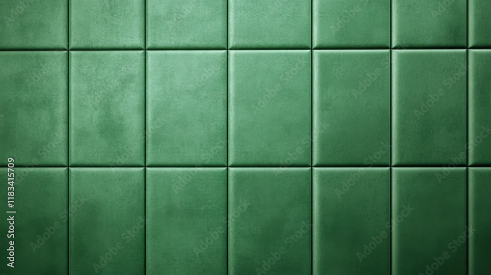 A soft velvet-textured wall in deep emerald green, with subtle light reflections
