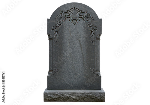 Tombstone isolated on white background, no depth of field, sharp.