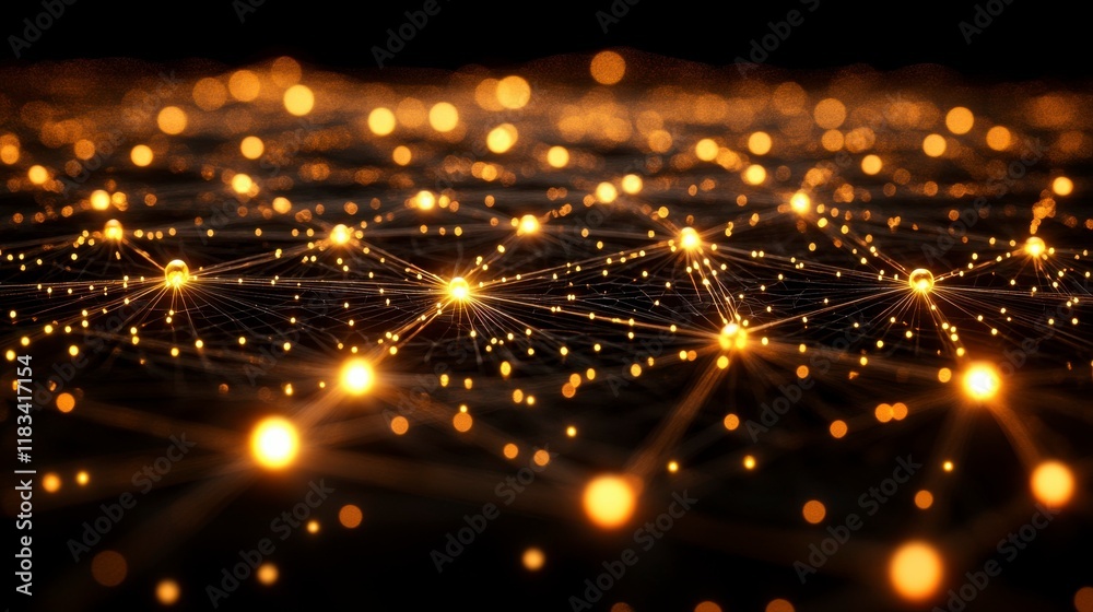 Fototapeta premium Illustration of a quantum computer, with glowing qubits and interconnecting beams of light, symbolizing the power of quantum computing to solve complex problems