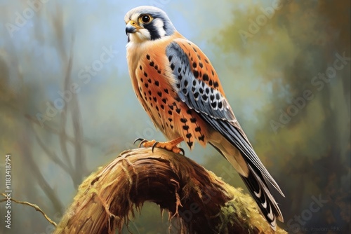 Majestic Male American Kestrel, a Beautiful Bird of Prey - AR 3:2 photo