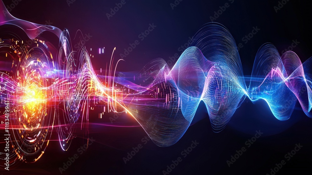 Fototapeta premium Render an abstract representation of electromagnetic interference in electronic devices