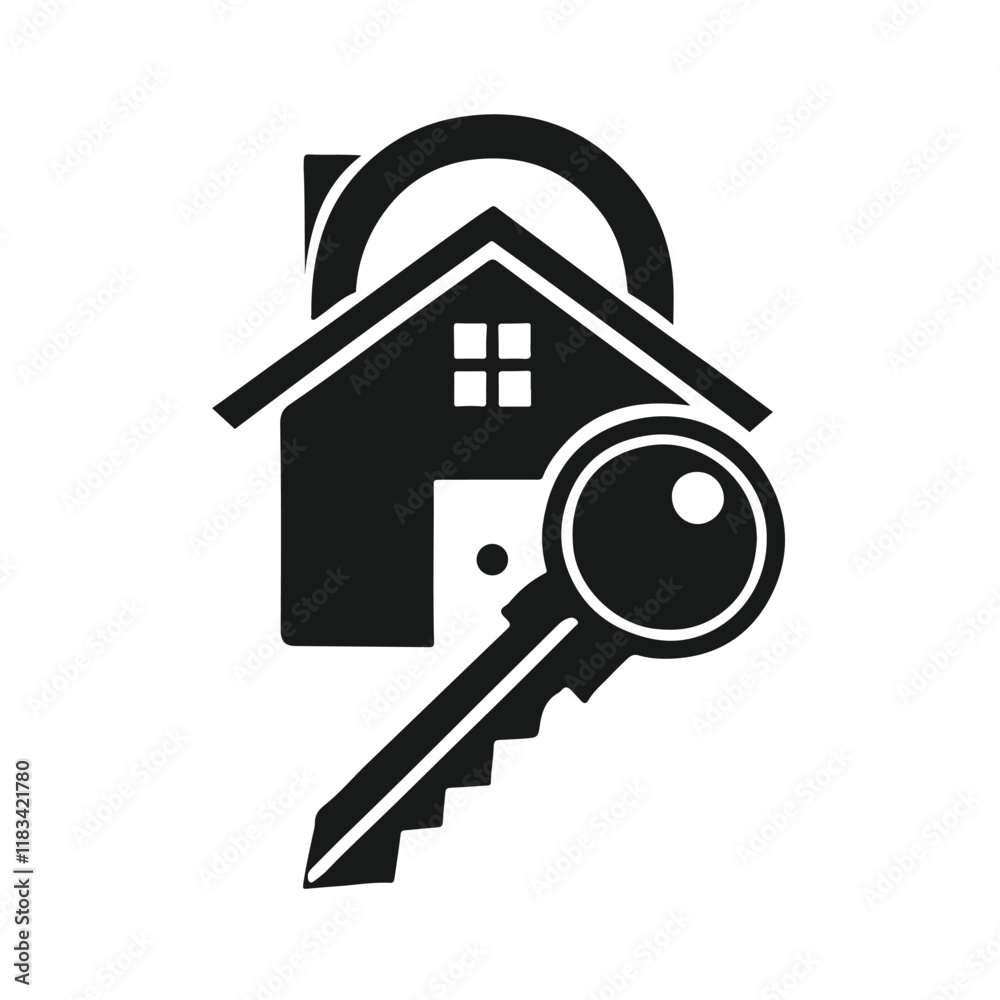 A simple, impactful graphic showing a key inside a stylized house shape. Real Estate Keyhole: Access to Homeownership. A simple, impactful graphic showing a key inside a stylized house shape. Real Estate Keyhole: Access to Homeownership.