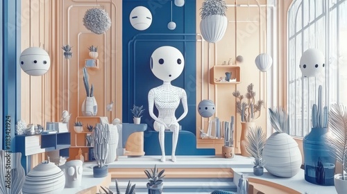 Design a high-quality, professional concept illustrating artificial intelligence and the future without copyrighted material, logos, trademarks, or identifiable faces. 05