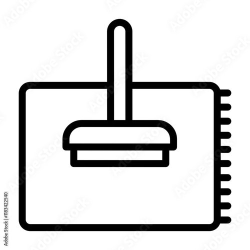 Carpet Sweeper Vector Line Icon Design