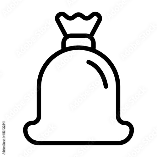 Trash Bag Vector Line Icon Design