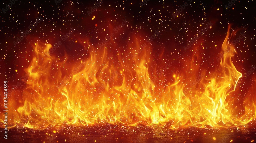 Fire abstract background idea. A vibrant and intense display of flickering flames and glowing embers. Fire abstract background idea. A vibrant and intense display of flickering flames and glowing embers.