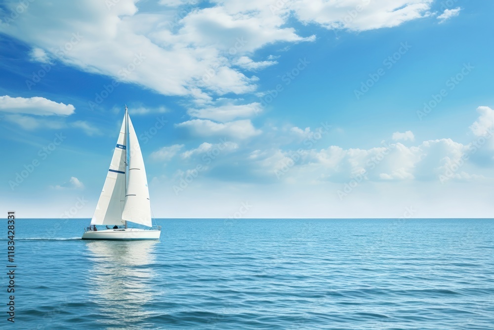 Fototapeta premium Seascape yacht seascape sailboat.