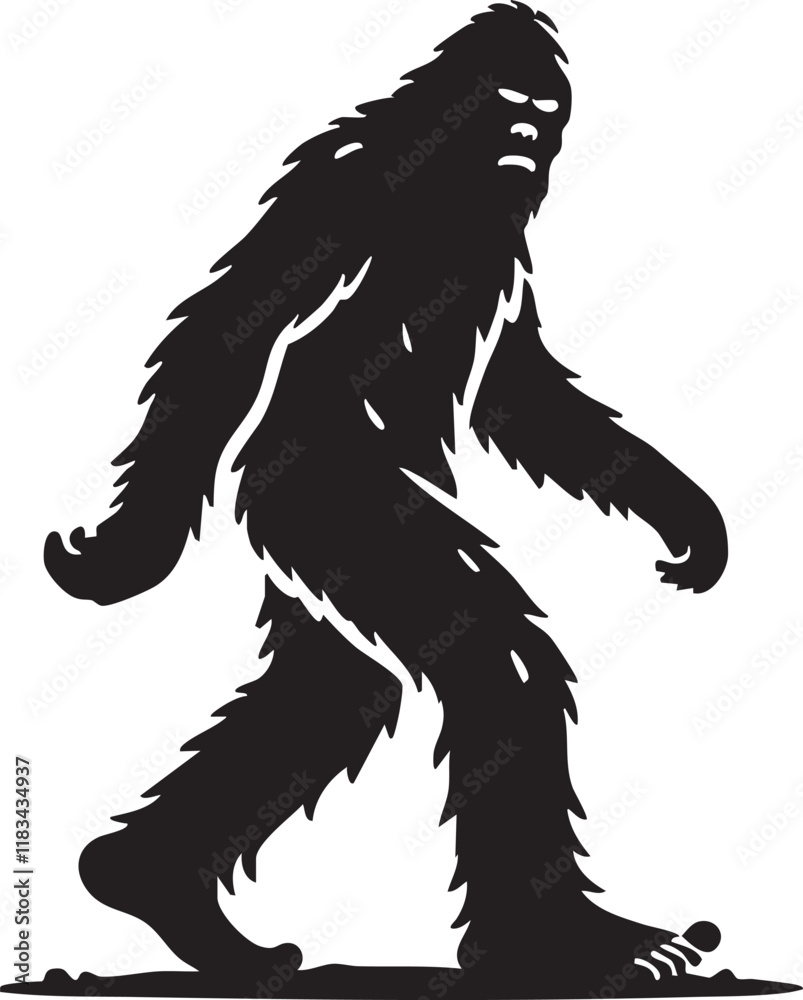 Fototapeta premium Bigfoot Shape Vector Icon Design 