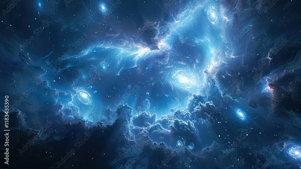 Fototapeta premium The universe has countless stars, planets, galaxies, cosmic dust, starlight, nebulae, light effects