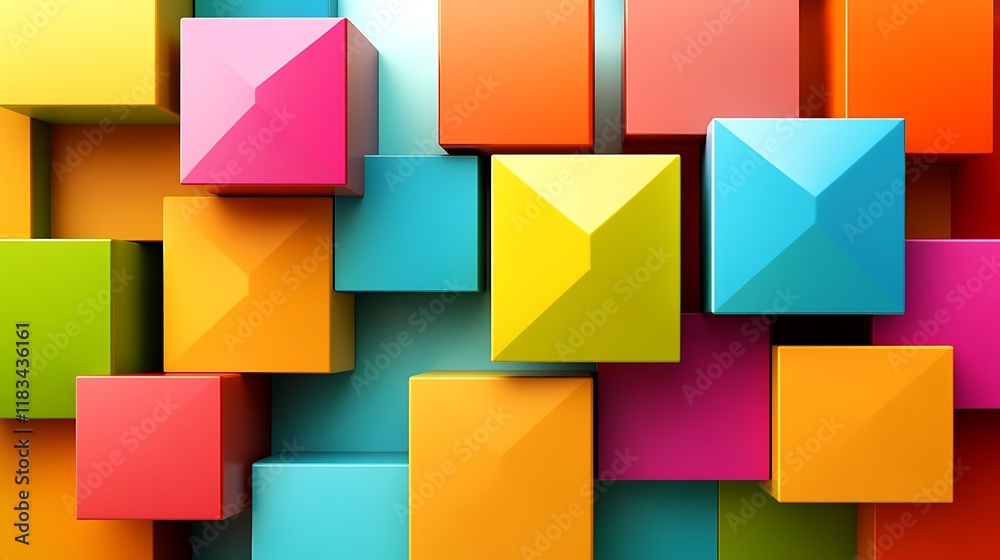 Abstract Colorful Cubes Geometric Pattern Design Abstract Colorful Cubes Geometric Pattern Design