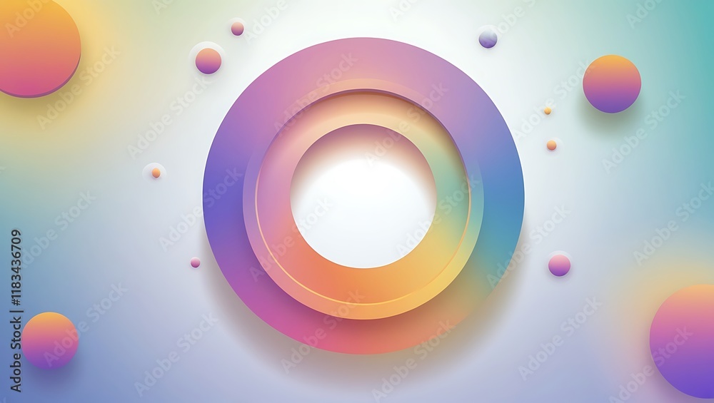 Obraz premium Abstract Pastel Circles and Spheres Design
