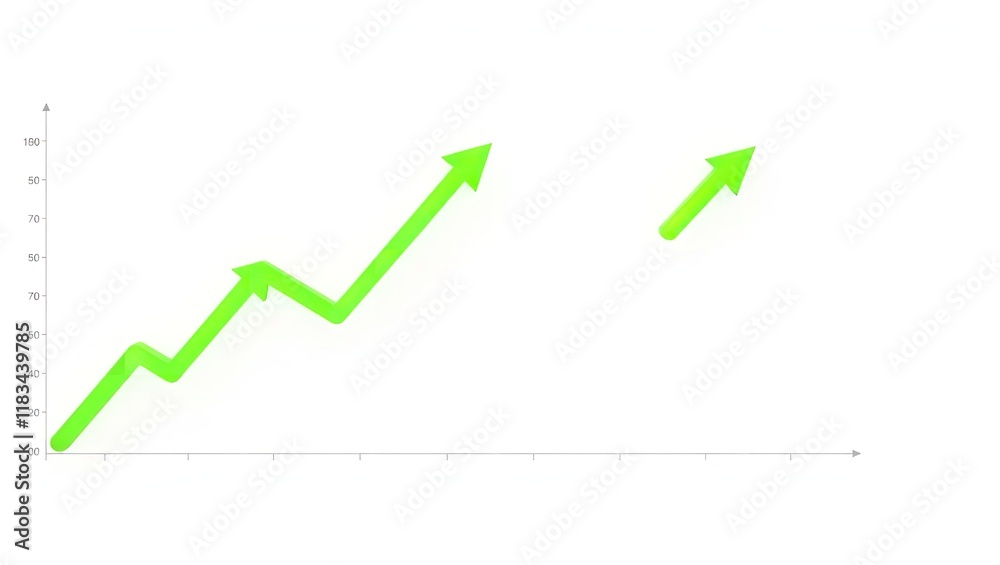 Green Upward Arrow Chart, Growth, Success, Finance, 3D Green Upward Arrow Chart, Growth, Success, Finance, 3D