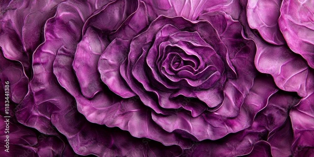 Obraz premium Vibrant red cabbage creates a stunning visual background, showcasing the unique tones and textures of red cabbage, perfect for culinary and artistic projects involving red cabbage.