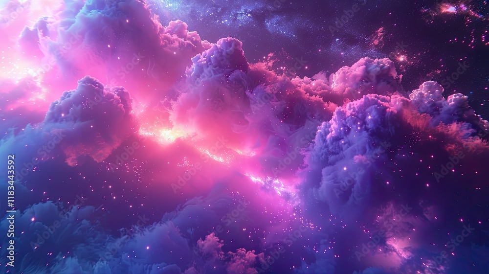 Fototapeta premium white background galaxy of videos + faded neon lights + unreal engine