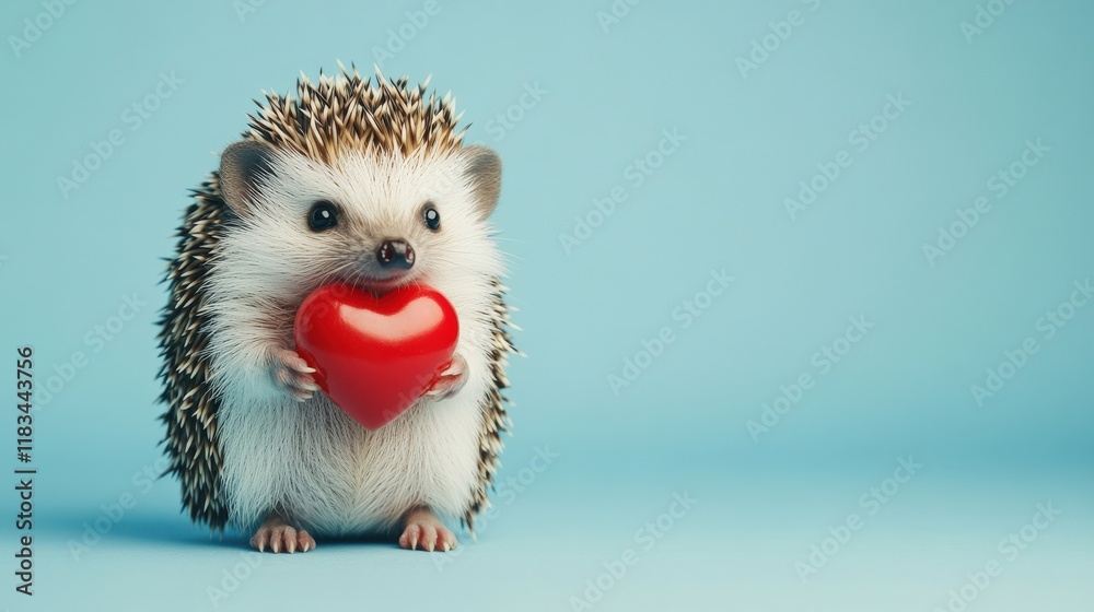 A quirky hedgehog poses with a red heart, exhibiting an adorable charm that evokes feelings of affection and joy. A quirky hedgehog poses with a red heart, exhibiting an adorable charm that evokes feelings of affection and joy.