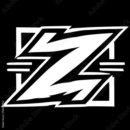 Abstract letter Z silhouette
