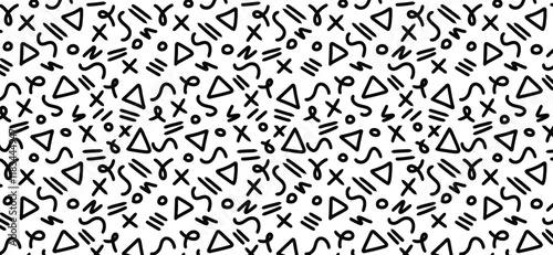 doodle sketch style simple childish scribble children trendy design seamless pattern creative minima