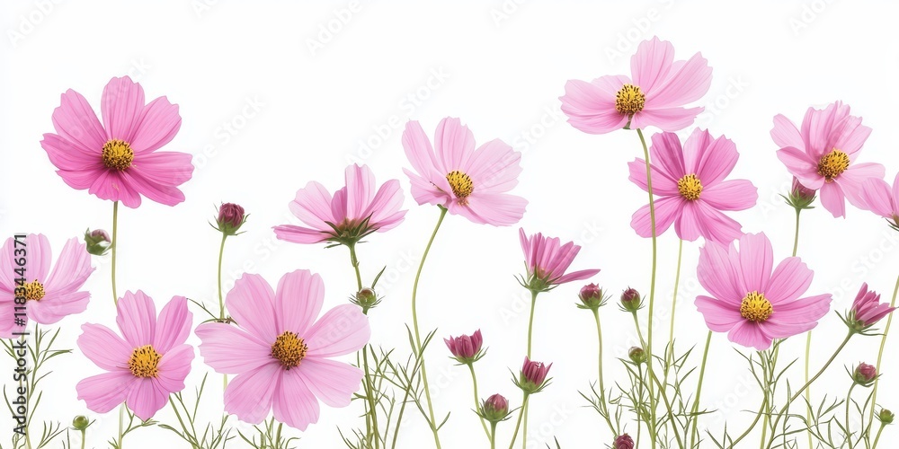 Pink cosmos flowers are blooming beautifully against a white background, showcasing the delicate charm of pink cosmos flowers in full display. Experience the vibrant allure of pink cosmos flowers. Pink cosmos flowers are blooming beautifully against a white background, showcasing the delicate charm of pink cosmos flowers in full display. Experience the vibrant allure of pink cosmos flowers.