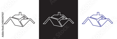 House or home roof icon. house top vector .  isolated on white and black background. vector illustration. EPS 10