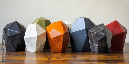 Tableau sur toile Pet cremation urns are available in a diverse range of geometric shapes and an array of colors, providing unique options for honoring beloved pets after their passing