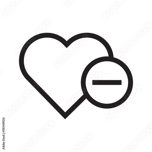 Heart with a small crack or gap, symbolizing a feeling of missing or lacking love and affection.