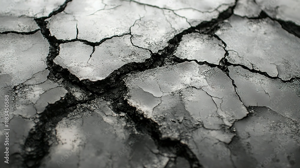 Cracked Surface Abstract Gray Black Texture Cracked Surface Abstract Gray Black Texture