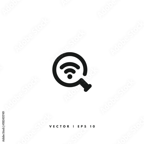 Search Wifi Icon. Editable Stroke