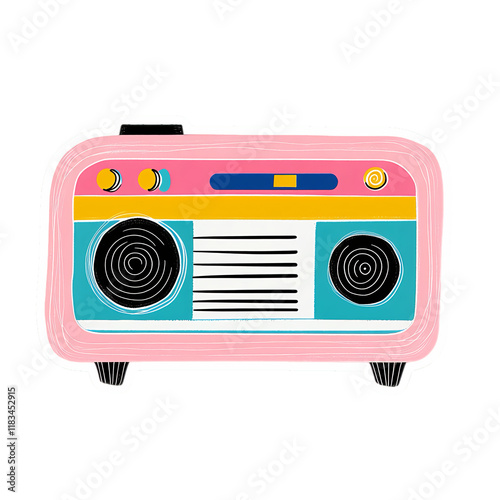 Retro radio icon clipart