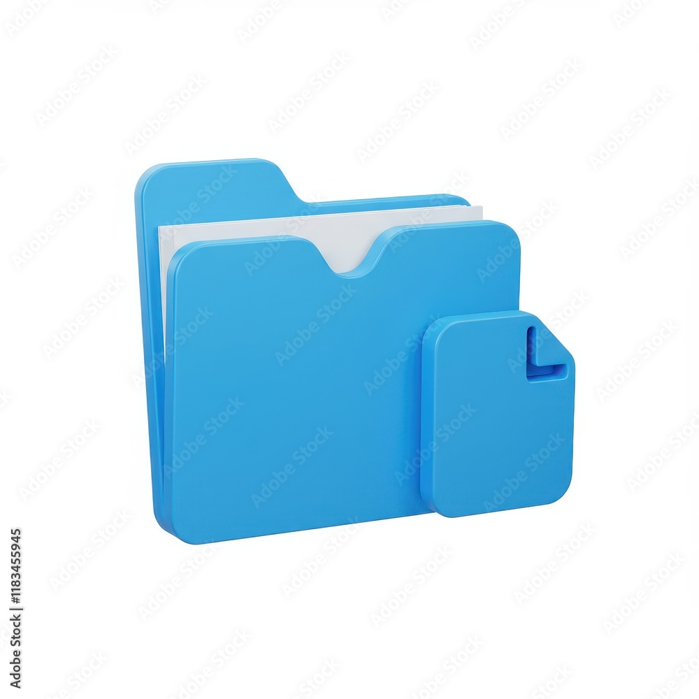 Folder and file 3D icon isolated on white background Folder and file 3D icon isolated on white background