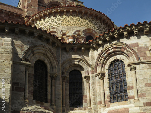 Romanesque Basilica of Saint Julian. 12 century. Historic city of Brioude. Auvergne. France. View of the apses. photo