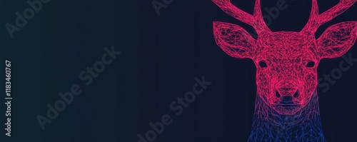 Scenery abstract background concept. A vibrant, stylized illustration of a deer with striking geometric patterns.