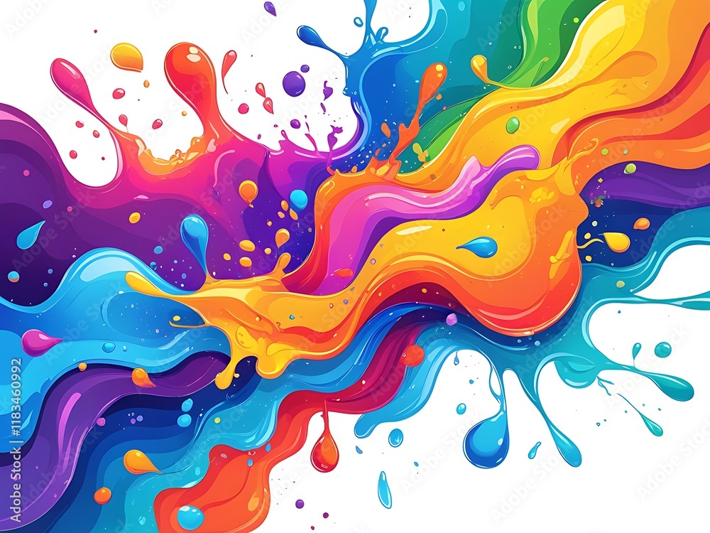 Vibrant Colorful Paint Splashes Abstract Design Vibrant Colorful Paint Splashes Abstract Design