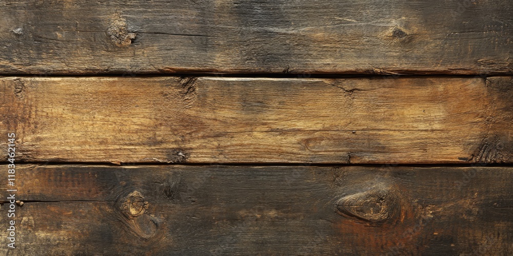 Naklejka premium Weathered wooden plank with a grunge texture perfect for creating a rustic background. This old wooden plank displays unique grunge texture ideal for various design projects.