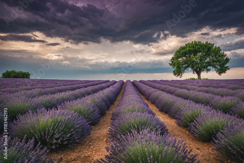 lavender field in the region, scenic landscape photo