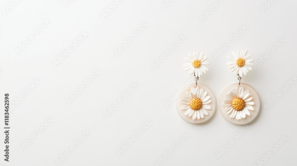 Elegant earrings featuring daisies, perfect for adding a touch of nature-inspired charm to any outfit.