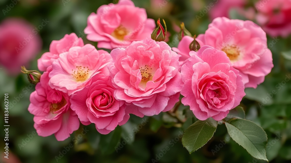 Vibrant garden rose blossoms showcase stunning bright pink terry flowers, adding beauty and charm to any outdoor space with their exquisite garden rose blossoms. Vibrant garden rose blossoms showcase stunning bright pink terry flowers, adding beauty and charm to any outdoor space with their exquisite garden rose blossoms.