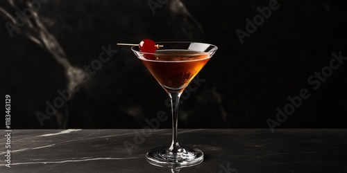 Elegant cocktail featuring a stylish garnish set against a sophisticated background, perfect for highlighting the essence of cocktails in an upscale atmosphere. Ideal for cocktail enthusiasts.