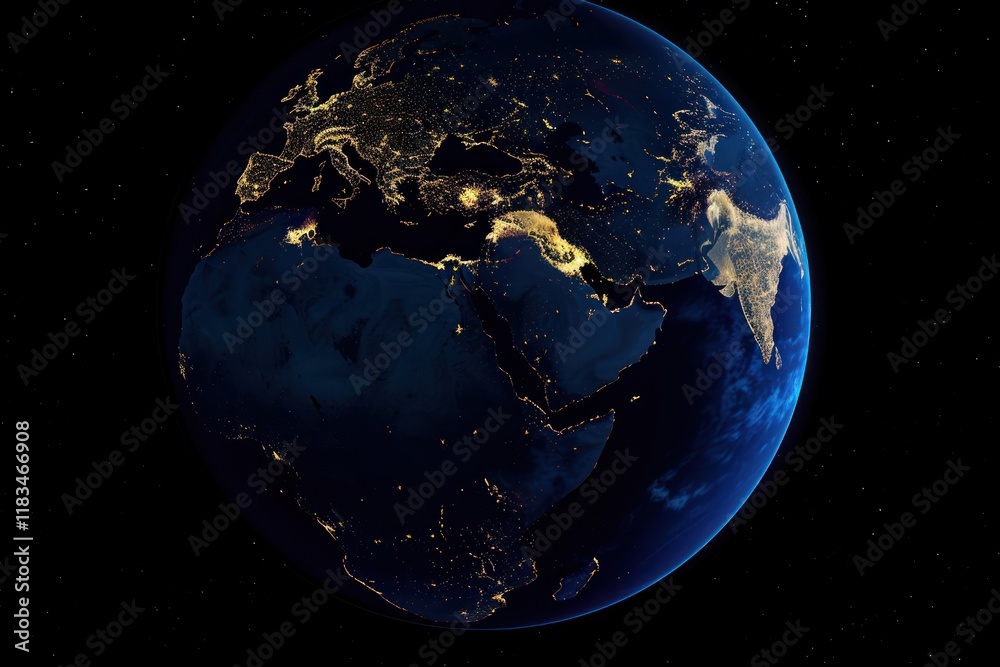 Fototapeta premium The Earth from space earth night moon.