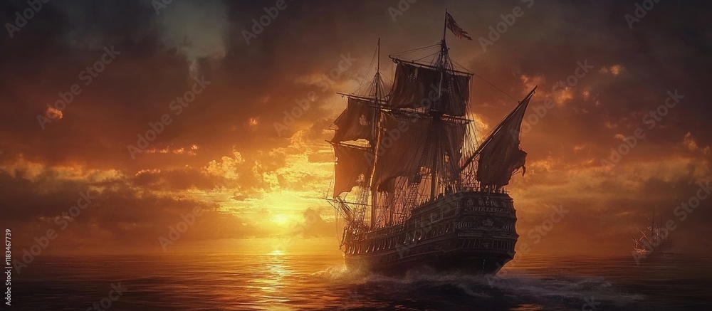 Obraz premium Sailing into the Sunset - ai