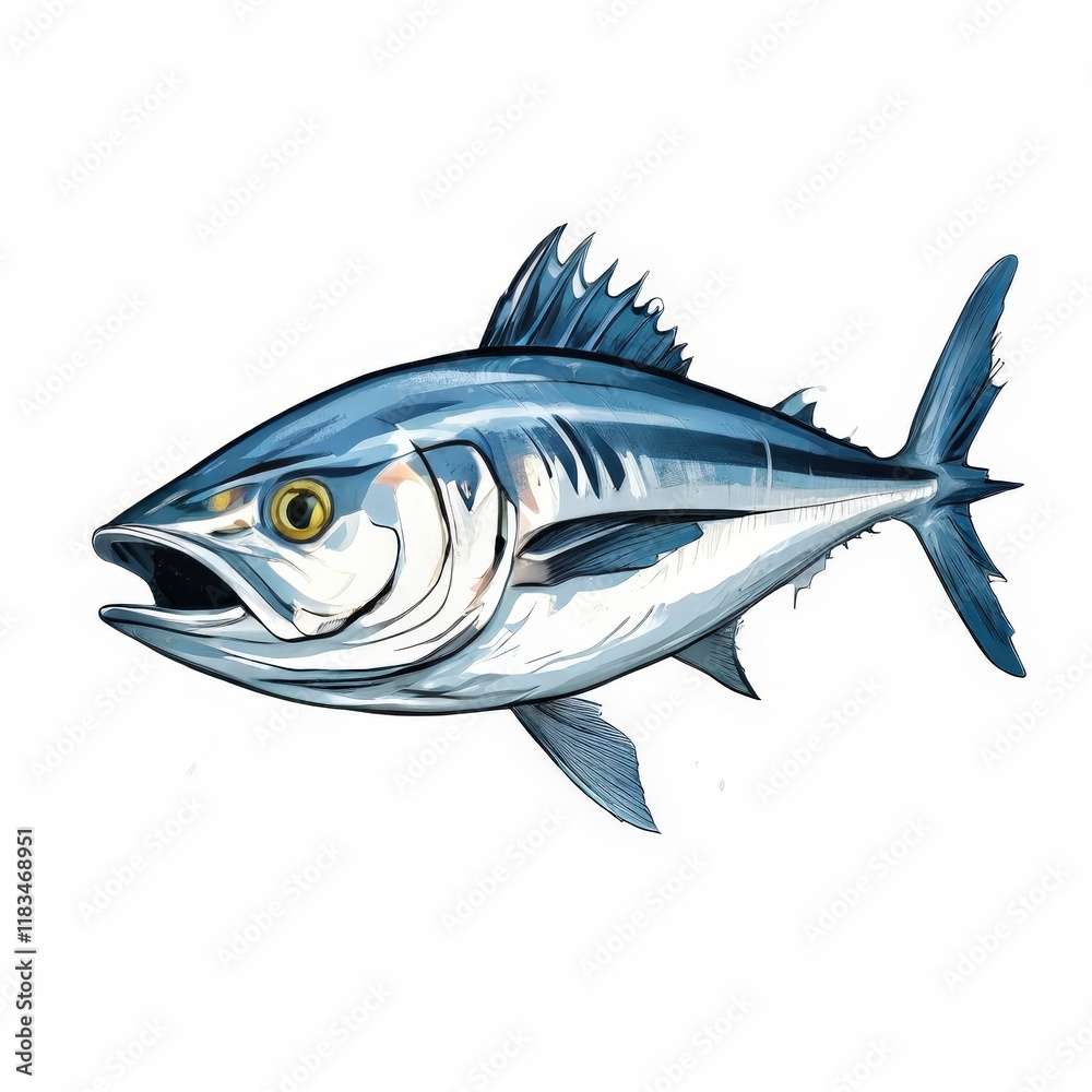 Obraz premium the AI Image Generator, Illustration of a Tuna Fish