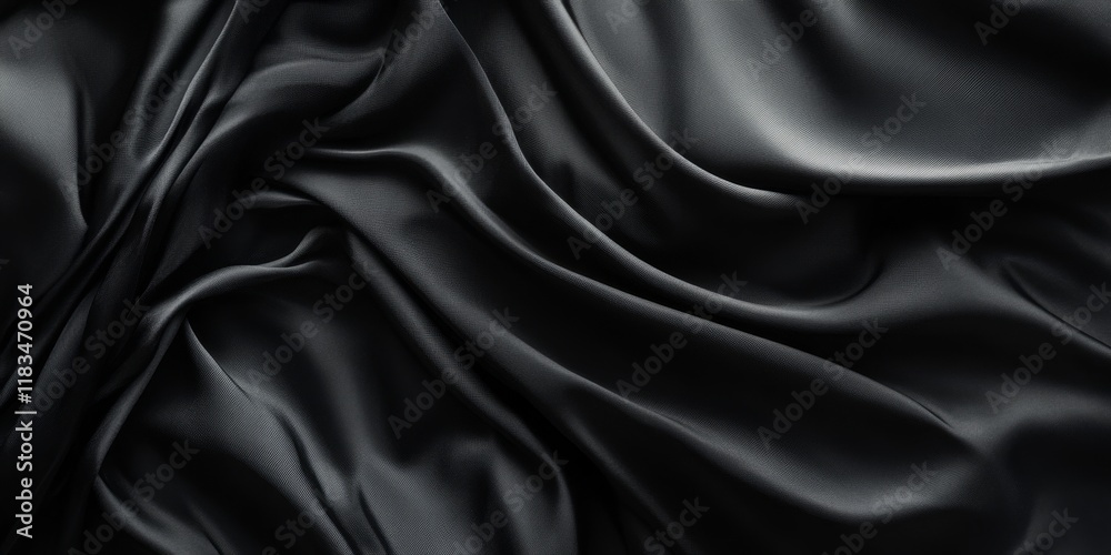 Fototapeta premium Black silk is a versatile backdrop suitable for various purposes, acting as a multi functional background ideal for different settings and occasions.