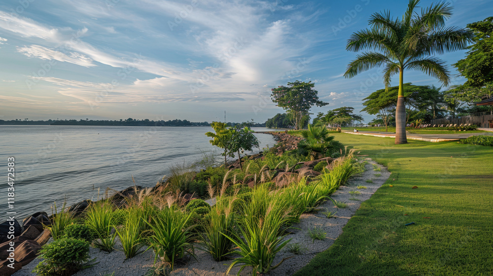 Waterfront Views: A serene park along the water, offering stunning views of the river or ocean and a cool, refreshing breeze for a perfect outdoor retreat.
Waterfront Views: A serene park along the water, offering stunning views of the river or ocean and a cool, refreshing breeze for a perfect outdoor retreat.