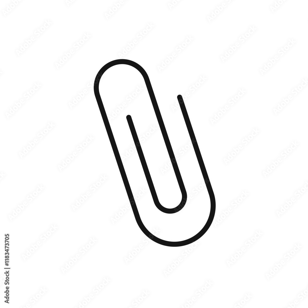 Obraz premium Attachment clip icon Isolated flat vector in outline