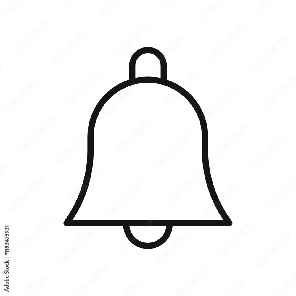Bell icon Isolated flat vector in outline Bell icon Isolated flat vector in outline
