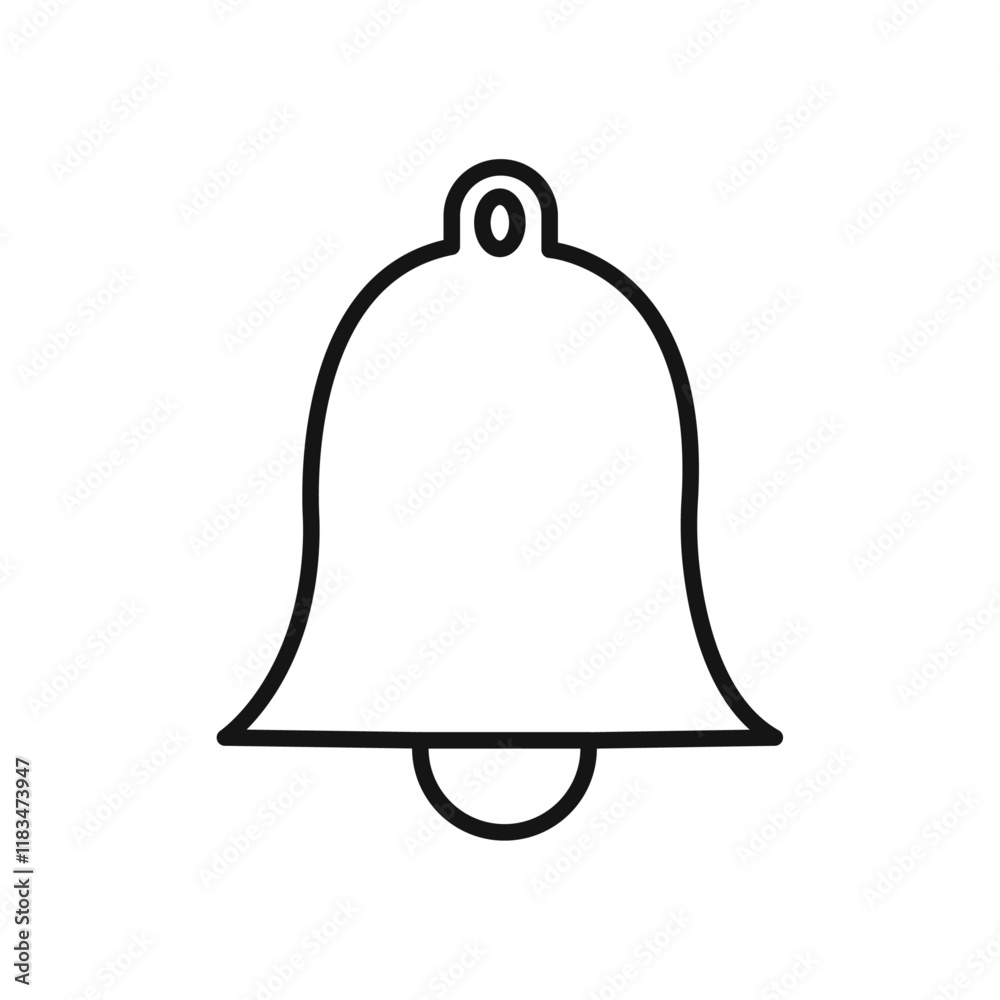 Bell icon Isolated flat vector in outline Bell icon Isolated flat vector in outline