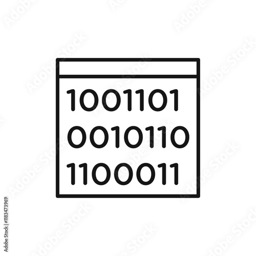 Binary code icon Isolated flat vector in outline